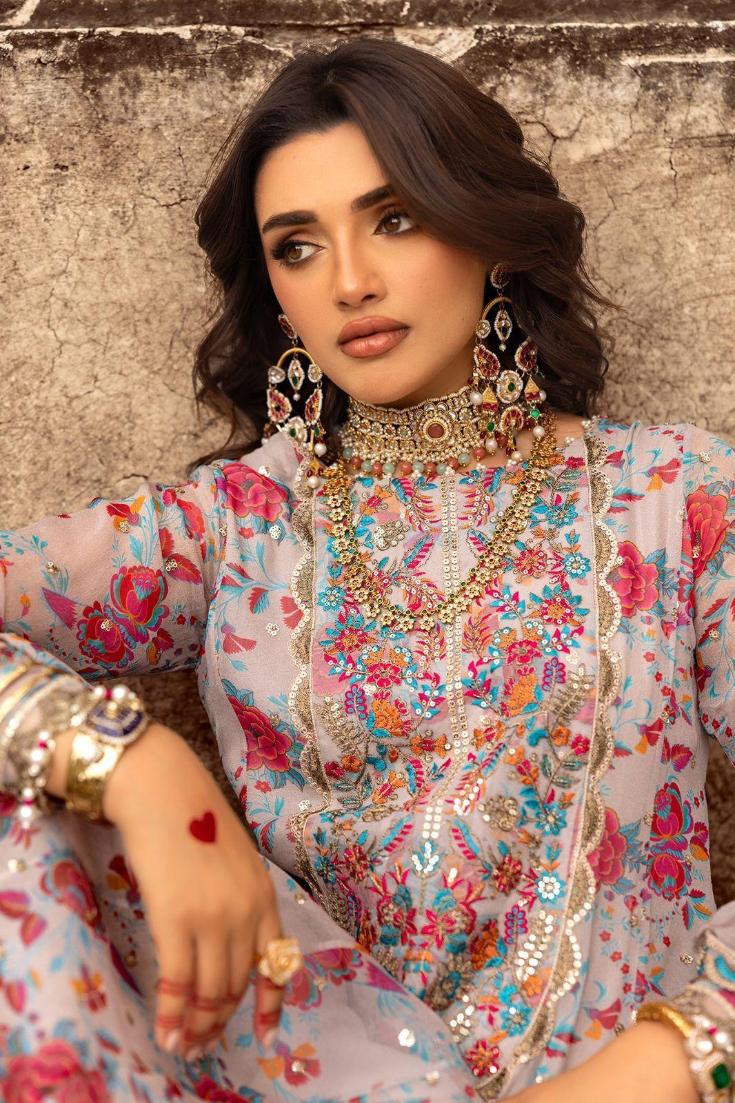 Charizma Sequins Embroidered Chiffon Collection (Unstitched)