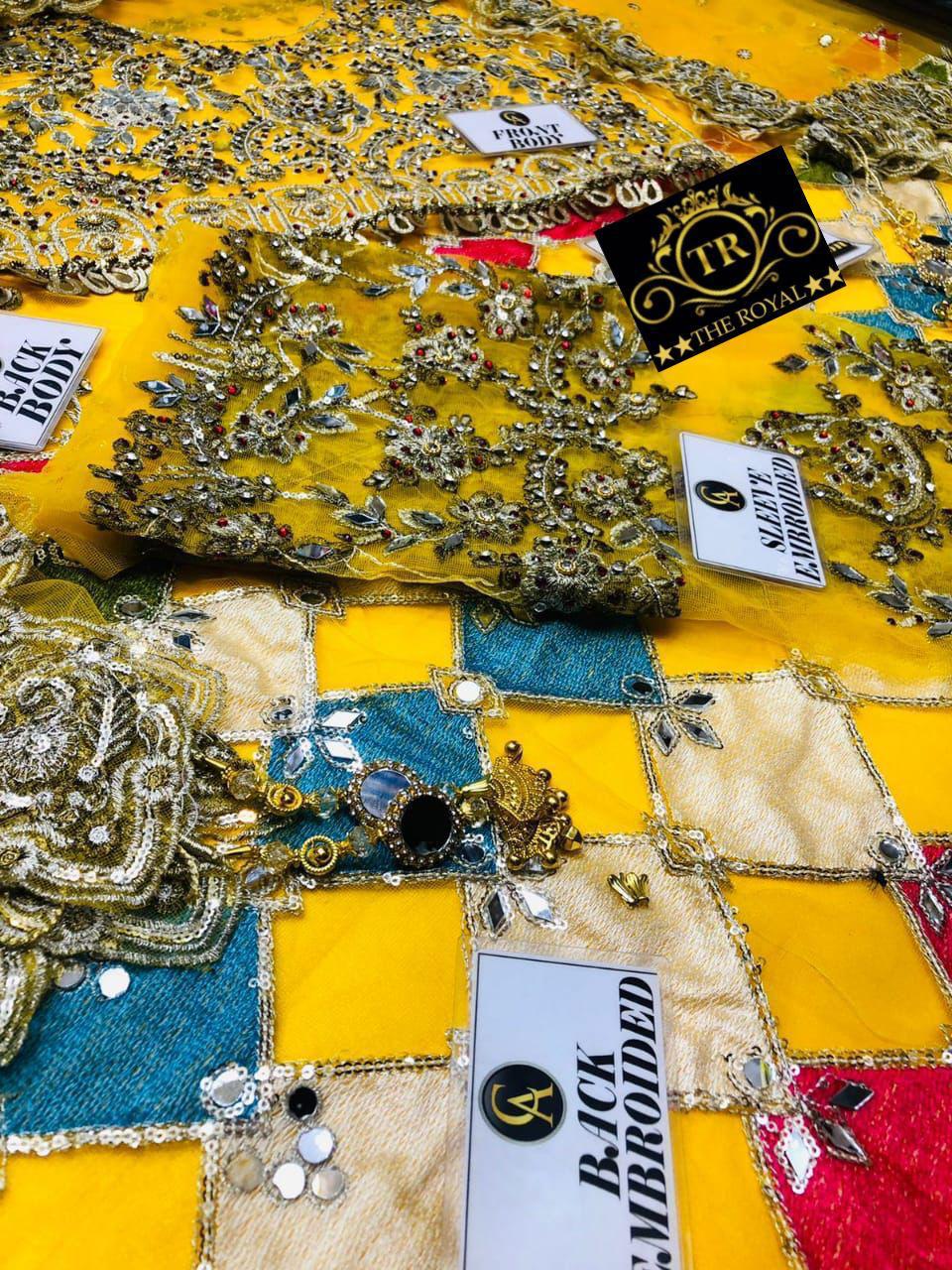 Kashee Designer Mayo Collection – MD 373 Heavy Embroidered Suit - (Unstitched)